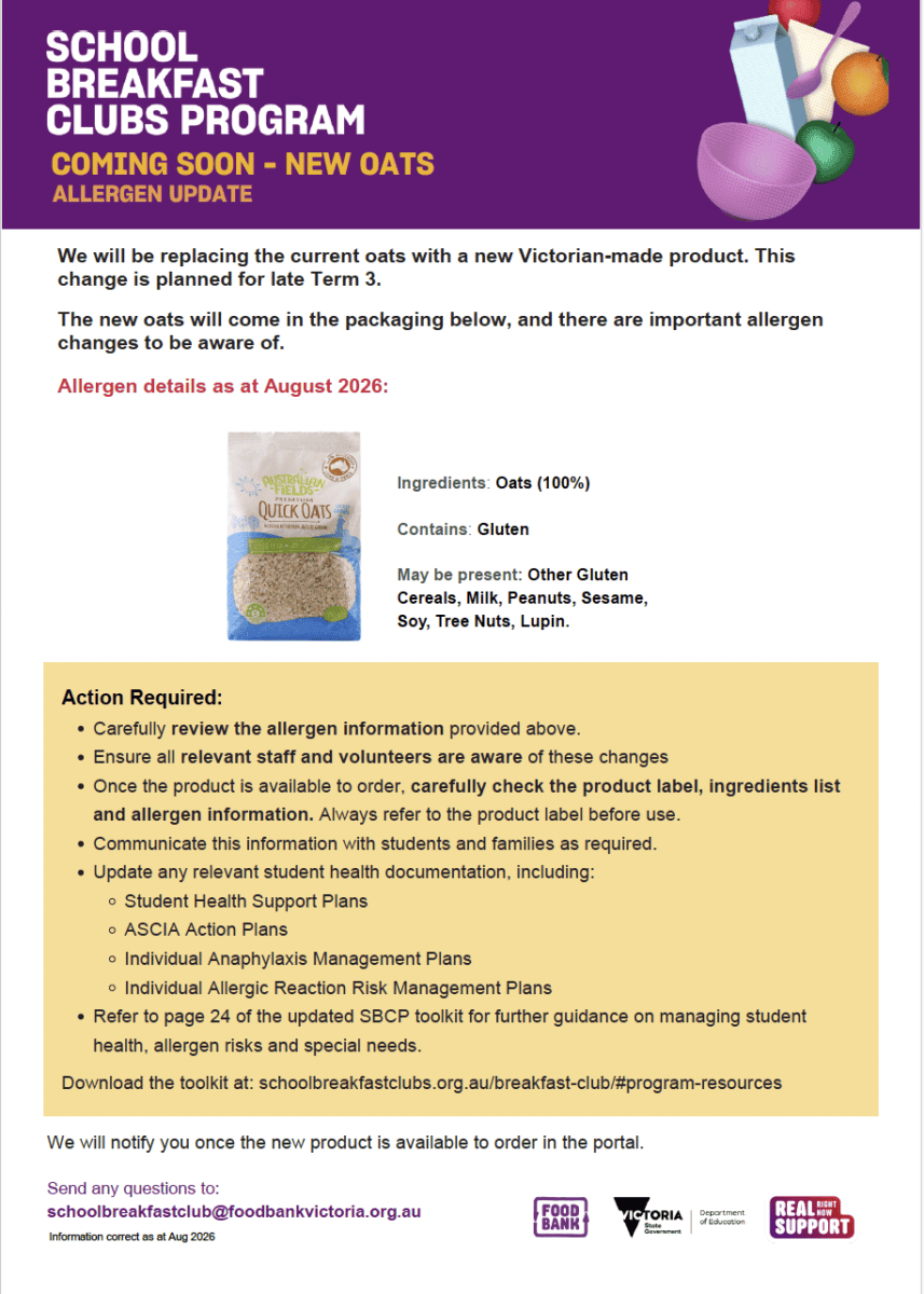 Oats Allergen Info Flyer image